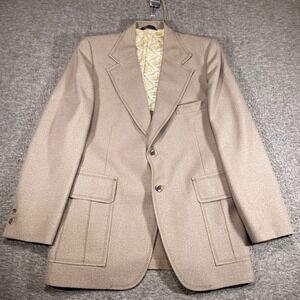 Johnny Carson Sport Coat Mens Brown Vintage Paisley Lining Safari Pockets